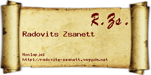 Radovits Zsanett névjegykártya